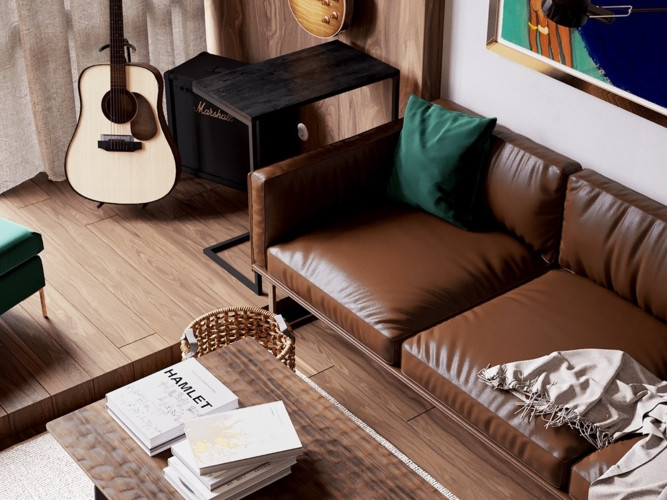 Chiếc bàn trà có thể sử dụng cho cả phòng khách lẫn khu trưng bày nghệ thuật.