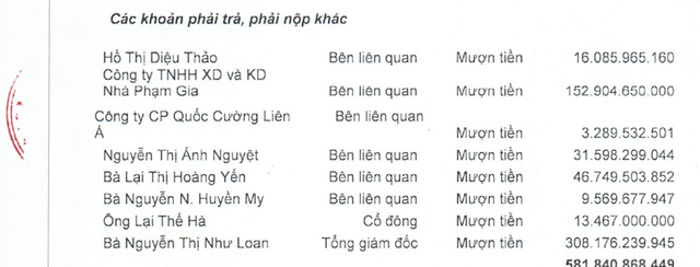 (Nguồn: BCTC QCG)
