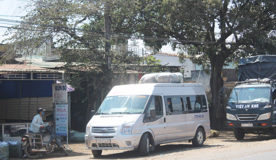 Ô tô vận chuyển rau xanh về thị trường Bình Định. Ảnh: Nguyễn Diệp