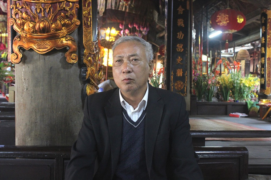 Ông Nguyễn Công Tầm - Phó ban Khánh tiết đình làng La Phù chia sẻ về lễ hội rước lợn tại địa phương.