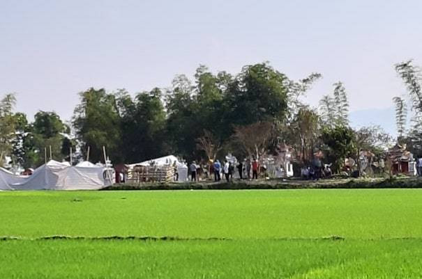 Khu vực nghĩa trang, nơi cơ quan chức năng khai quật thi thể nạn nhân 