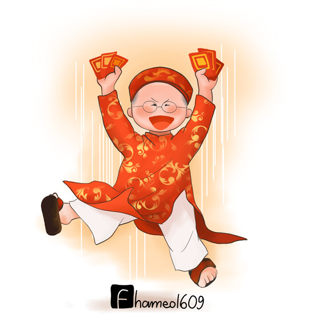  HLV Park Hang Seo diện áo dài truyền thống đón Tết Việt