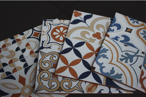 Họa tiết trên từng phần viên gạch thiết kế đối xứng cùng việc phối các màu sắc một cách sống động, bắt mắt như: màu xanh lam, vàng, cam, nâu đất... Gia chủ có thể dùng gạch để ốp hay lát để làm đẹp các không gian sống của gia đình. Họa tiết trên từng phần viên gạch thiết kế đối xứng cùng việc phối các màu sắc một cách sống động, bắt mắt như: màu xanh lam, vàng, cam, nâu đất... Gia chủ có thể dùng gạch để ốp hay lát để làm đẹp các không gian sống của gia đình.