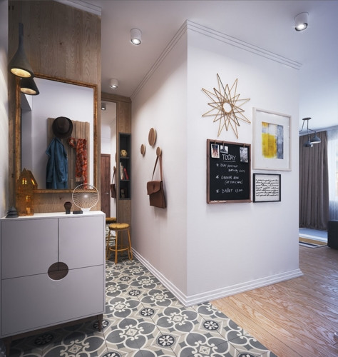 Hành lang tách biệt với những khu vực khác thông qua màu sắc của sàn. Hành lang tách biệt với những khu vực khác thông qua màu sắc của sàn.