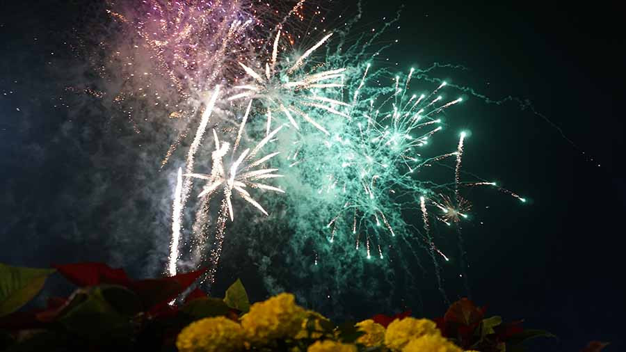 Pháo hoa ngợp trời đón chào năm mới Kỷ Hợi 2019. Ảnh: Chí Hào