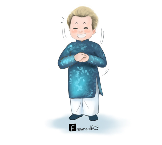  Văn Toàn vẫn dáng vẻ cute đáng yêu.