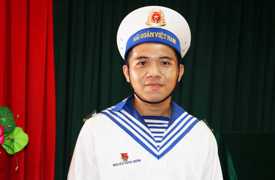 Chiến sĩ Nguyễn Hồng Quân. Ảnh: Quang Tấn