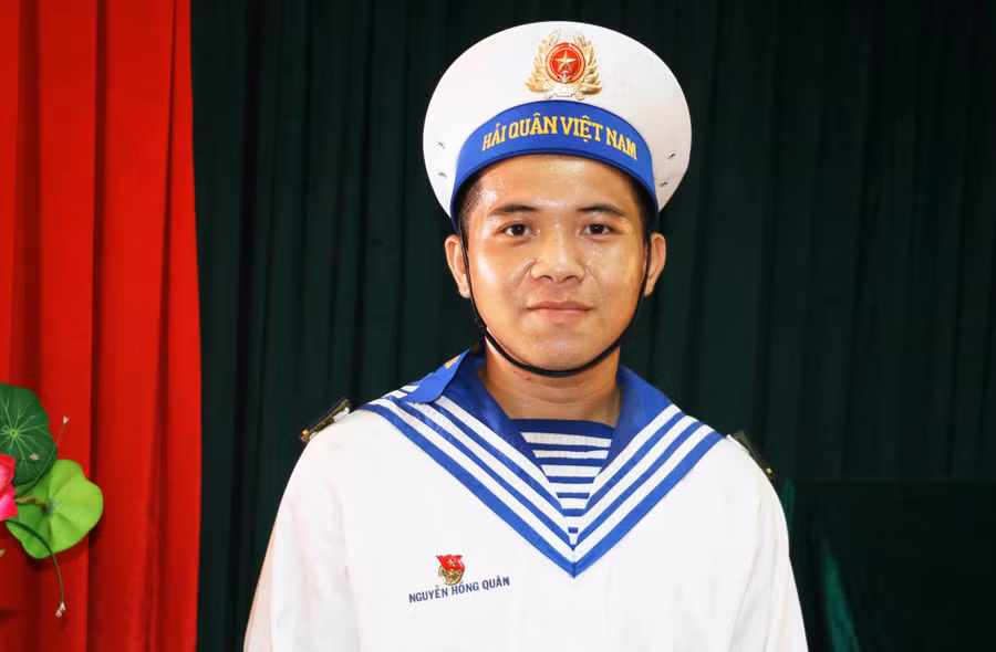 Chiến sĩ Nguyễn Hồng Quân. Ảnh: Quang Tấn