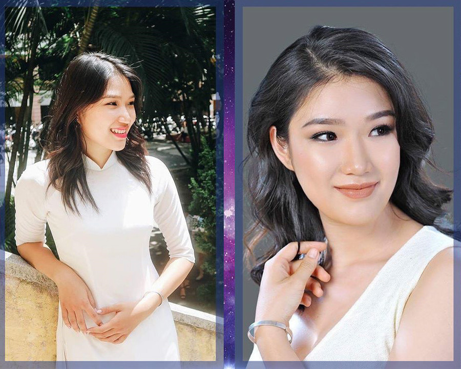 Lại Quỳnh Giang, cao 1,77 m, năm nay 21 tuổi, đến từ Hà Nội, chia sẻ cô hay cười và luôn muốn mang lại điều vui vẻ cho những người xung quanh mình. Để tham gia Hoa hậu Hoàn vũ Việt Nam, Quỳnh Giang đã nỗ lực giảm 17 kg trong một năm.