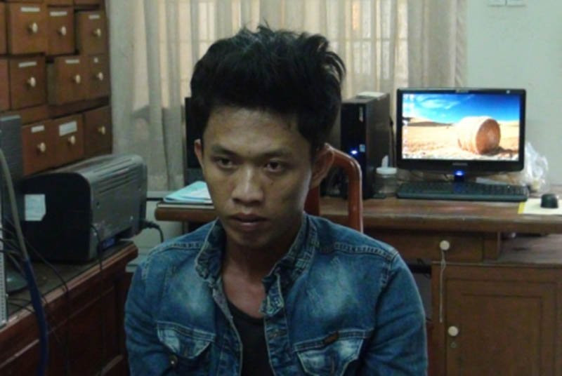  Nghi can Phương tại cơ quan công an. Ảnh: C.A