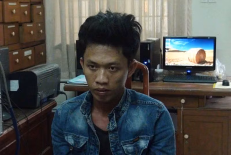  Nghi can Phương tại cơ quan công an. Ảnh: C.A