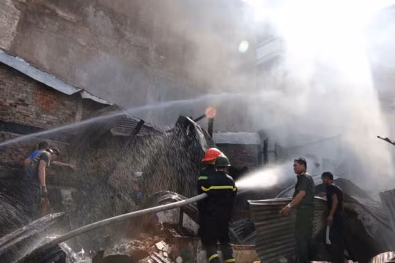 Hiện trường vụ cháy. 