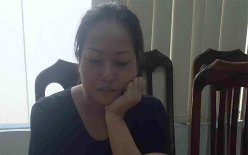 Đối tượng Thảo tại cơ quan điều tra. Đối tượng Thảo tại cơ quan điều tra.