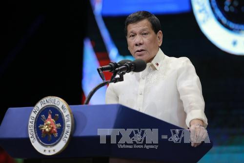 Tổng thống Philippines Rodrigo Duterte phát biểu tại thủ đô Manila.