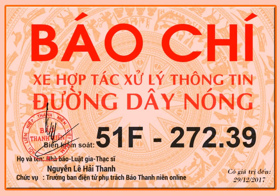 Giả mạo giấy tờ Báo Thanh Niên.