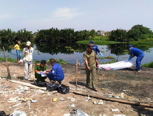 Sông Vàm Thuật (quận Gò Vấp) nơi nạn nhân bị chìm giữa dòng nước