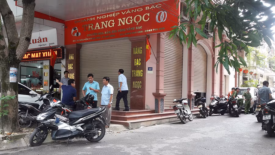 Tiệm vàng Trang Ngọc nơi xảy ra vụ mất trộm