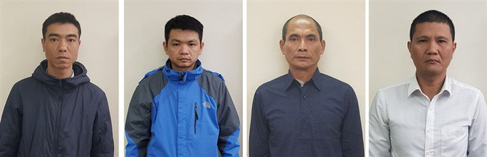  Các bị can (từ trái qua phải): Phan Doãn Giang; Đào Trọng Hiếu; Nguyễn Đức Dũng; Nguyễn Bá Giang.
