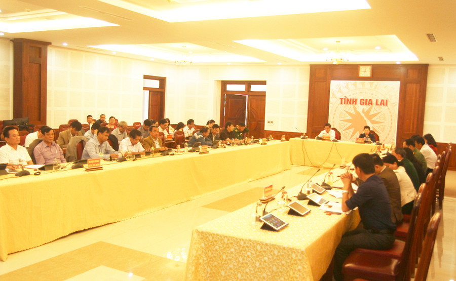 Các đại biểu tham gia hội nghị tại điểm cầu Gia Lai. Ảnh: Ảnh: Văn Ngọc