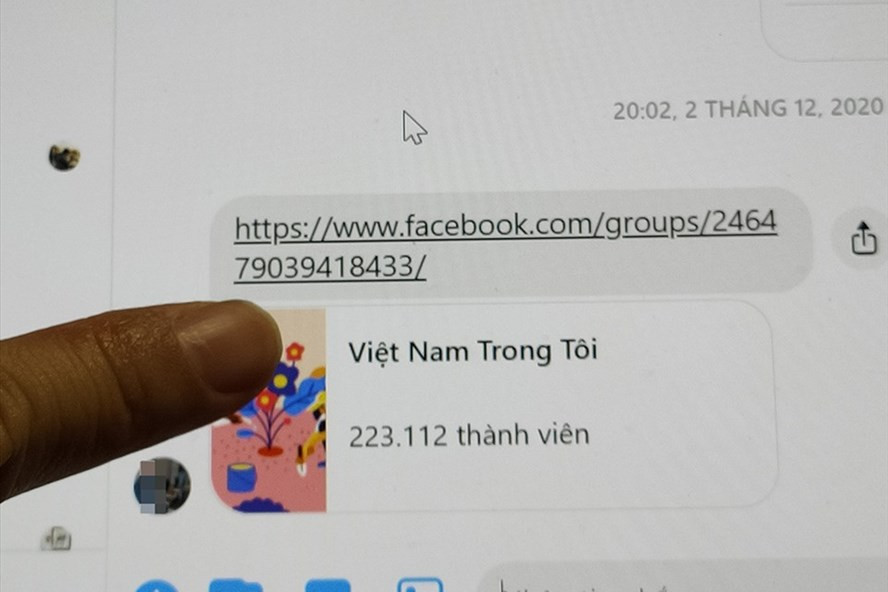 Hacker dùng tài khoản của những người quen biết nhau để phát tán các đường link giả mạo mời gọi tham gia hội nhóm nhưng thực chất là lấy cắp thông tin. Ảnh: Thế Lâm.