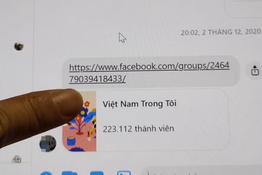 Hacker dùng tài khoản của những người quen biết nhau để phát tán các đường link giả mạo mời gọi tham gia hội nhóm nhưng thực chất là lấy cắp thông tin. Ảnh: Thế Lâm.