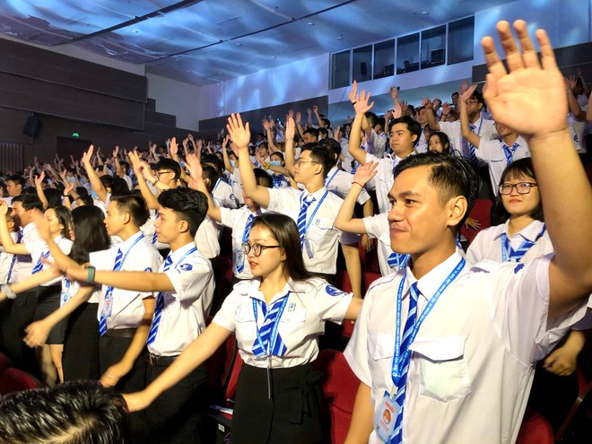 Những sinh viên đầy nhiệt huyết và sức trẻ tại đại hội đại biểu Hội Sinh viên Việt Nam TP.HCM. Ảnh: MỸ QUYÊN