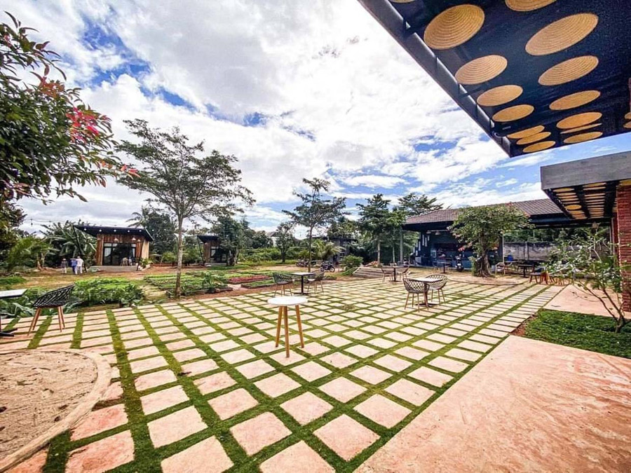 Không gian mở của Paksong Farmstay. Ảnh: Nguyễn Giang Không gian mở của Paksong Farmstay. Ảnh: Nguyễn Giang