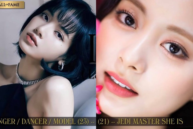 Lisa và Tzuyu của Hàn Quốc lần lượt xếp thứ 2 và 4. ẢNH: CẮT TỪ VIDEO