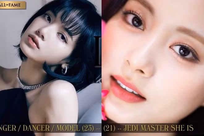 Lisa và Tzuyu của Hàn Quốc lần lượt xếp thứ 2 và 4. ẢNH: CẮT TỪ VIDEO