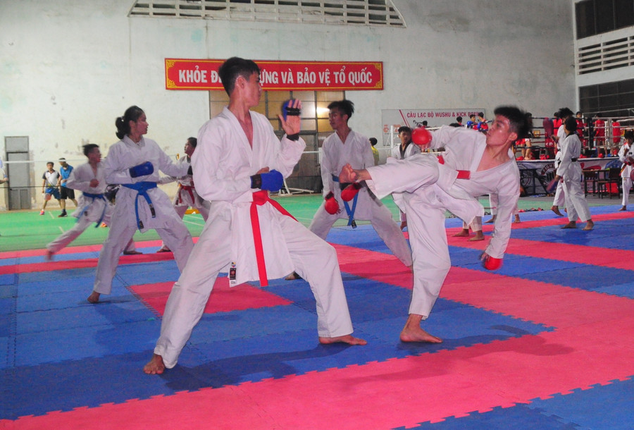 1. VĐV đội tuyển Karate tỉnh Gia Lai tập luyện tại Trung tâm Huấn luyện và Thi đấu thể thao tỉnhJPG