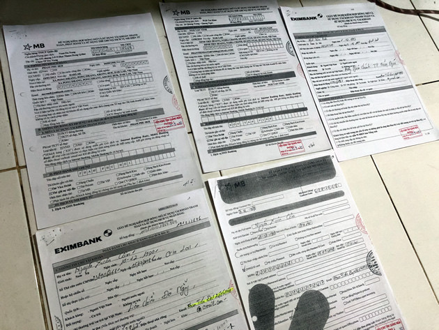 Các tài khoản ngân hàng nạn nhân chuyển tiền vào. Các tài khoản ngân hàng nạn nhân chuyển tiền vào.