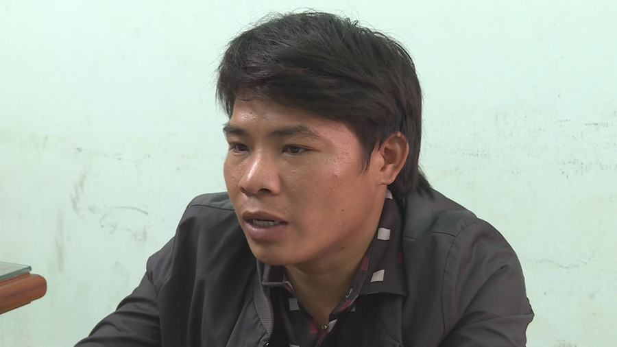 Đối tượng Huỳnh Công Luân tại cơ quan điều tra. Đối tượng Huỳnh Công Luân tại cơ quan điều tra.