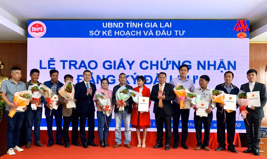 Trao Sở KHĐT trao Giấy chứng nhận đăng ký đầu tư cho 11 doanh nghiệp