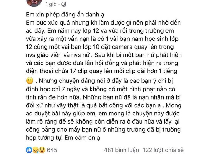 Dòng thông tin được đăng tải lên mạng xã hội hôm 2.12. Ảnh: CHỤP MÀN HÌNH