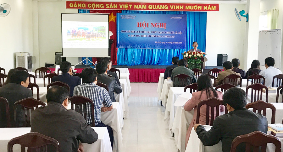 Quang cảnh buổi Công bố kết quả điều tra thực trạng kinh tế-xã hội. Ảnh: Hà Duy