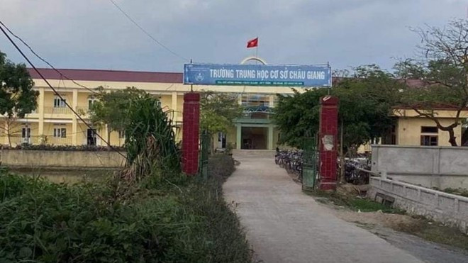 Trường THCS Châu Giang, nơi xảy ra vụ việc ẢNH CTV