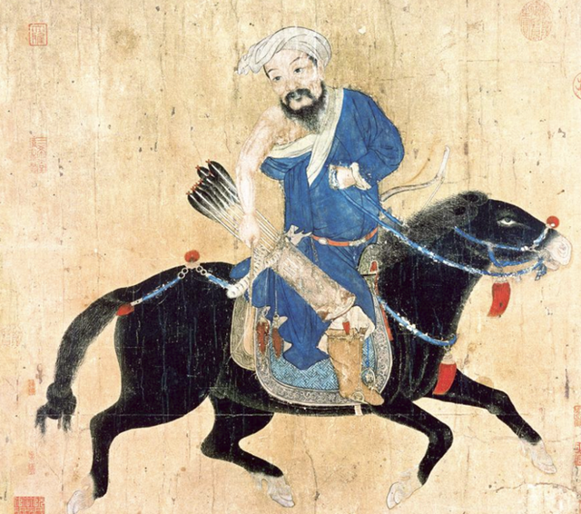 Bản vẽ mực từ thế kỷ 15-16 cho thấy sức mạnh quân sự lớn nhất của người Mông Cổ: Ngựa nhanh nhẹn, mạnh mẽ và cung thủ khéo léo.
