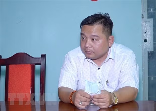 Lý Quang Thái tại cơ quan công an. (Ảnh: Công Mạo/TTXVN)