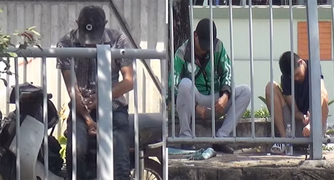 Người nghiện chích ma túy trên đường phố ở TP.HCM - ẢNH: TRẦN TIẾN