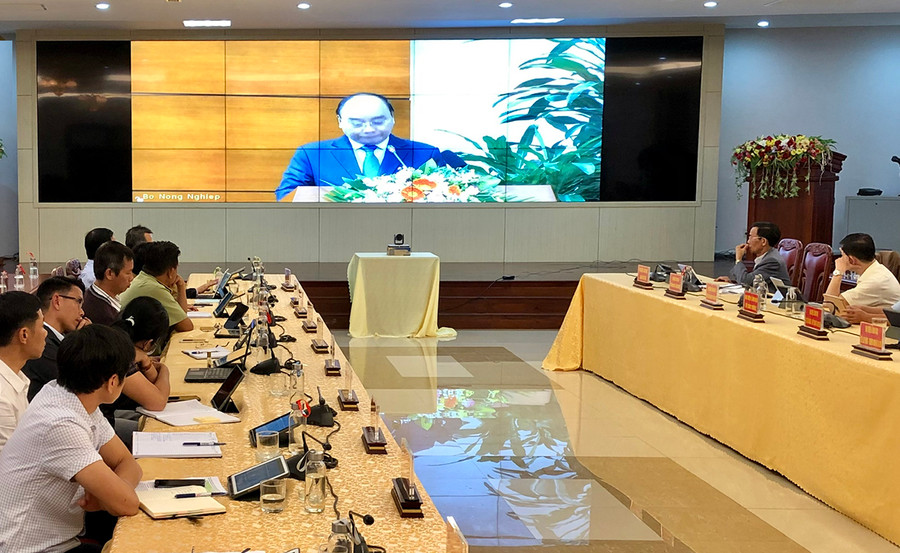 Các đại biểu tại điểm cầu Gia Lai nghe Thủ tướng Chính phủ Nguyễn Xuân Phúc phát biểu. Ảnh: Lê Nam Thủ tướng Chính phủ phát biểu tại hội nghị. Ảnh: Lê Nam