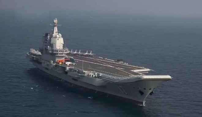 Tàu sân bay Sơn Đông -Ảnh: CCTV