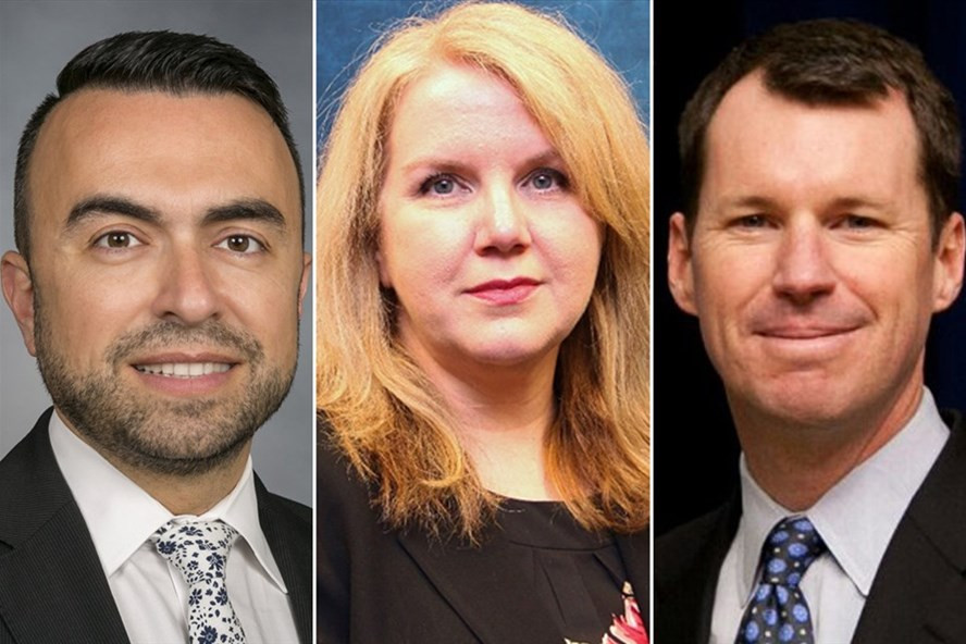  Từ trái qua, Bechara Choucair, Carole Johnson, và Tim Manning, những nhân sự quan trọng được ông Joe Biden bổ nhiệm vào nhóm ứng phó COVID-19. Ảnh: Kaiser Permanente/New Jersey Department of Human Services/Georgetown University School of Continuing Studies.