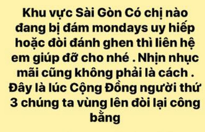 Ghen ngược của tiểu tam ẢNH CHỤP TỪ MỘT DIỄN ĐÀN TRÊN FACEBOOK