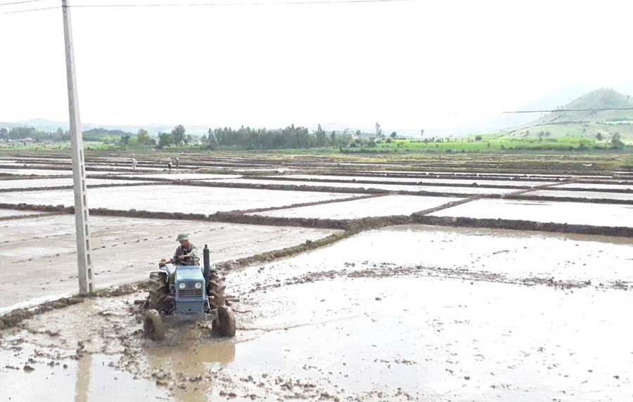 Người dân xã Tơ Tung (huyện Kbang) làm đất chuẩn bị xuống giống vụ Đông Xuân 2020-2021. Ảnh: Minh Nguyễn