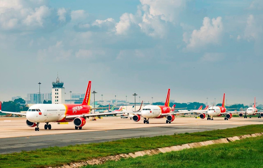 Máy bay của hãng hàng không Vietjet Air. (Ảnh: CTV/Vietnam+)