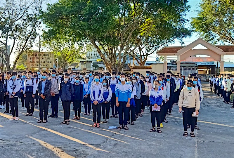 Các em học sinh tham gia kỳ thi. Ảnh: Mộc Trà 