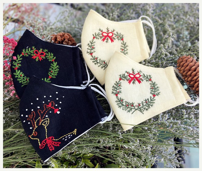 Khẩu trang vải vừa tiết kiệm vừa thời trang ẢNH: THANH HƯƠNG