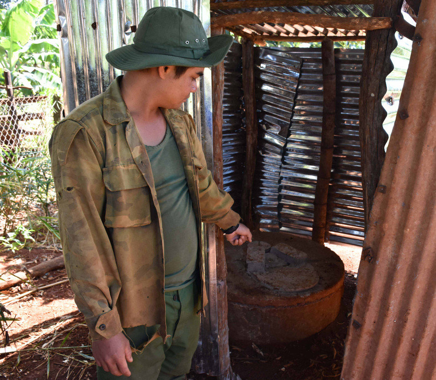 Nhà tiêu hợp vệ sinh của gia đình bà Chem (xã Đak Djrăng, huyện Mang Yang). Ảnh: Hà Phương