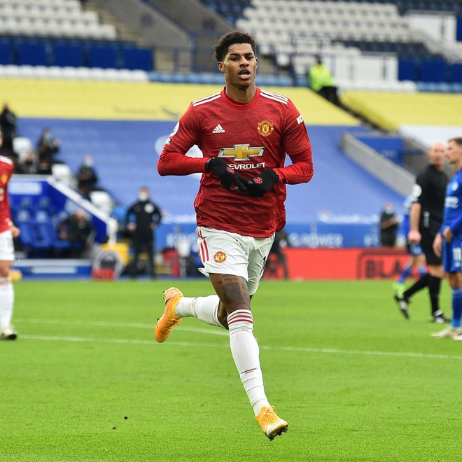Bàn mở tỷ số trận này cũng là bàn thứ 50 của Rashford ghi cho M.U tại Ngoại hạng Anh. Ảnh: REUTERS