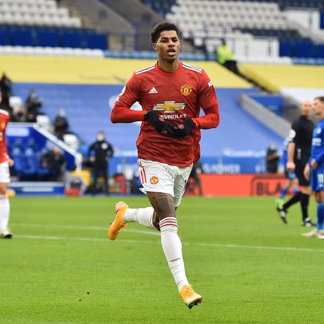 Bàn mở tỷ số trận này cũng là bàn thứ 50 của Rashford ghi cho M.U tại Ngoại hạng Anh. Ảnh: REUTERS